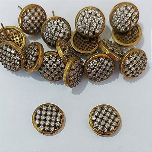 BRINCO NO BRUTO PRONTO PARA O BANHO - BRINCO DE PINO REDONDO CRAVEJADO COM MICROS ZIRCÔNIAS - TAMANHO 12MM - COMPOSIÇÃO: LATÃO / ZIRCÔNIA - PESO 2,8GR - BRU24090