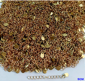 ACESSORIO NO BRUTO PRONTO PARA O BANHO - *(EXTENSOR DE 5CM)* COM PINGENTE GOTA - PESO 0,3GR - BRU24103