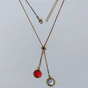 GARGANTILHA NO BRUTO PRONTA PARA O BANHO - GARGANTILHA GRAVATINHA (AJUSTÁVEL) 45CM + EXTENSOR COM PINGENTES DE ZIRCÔNIA 10MM - PESO TOTAL 4,2GR - BRU24150