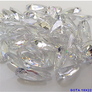 ACESSORIO NO BRUTO PRONTO PARA O BANHO - PEDRA DE ZIRCONIA TAMANHO 10X22MM - COMPOSIÇÃO 100% VIDRO - BRU24219