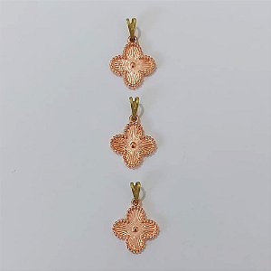 PINGENTE NO BRUTO PRONTO PARA O BANHO - KIT COM 3 PINGENTES TIPO VAN CLEEF 15MM - PESO TOTAL 4GR - BRU24329