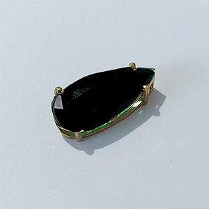 PINGENTE NO BRUTO PRONTA PARA O BANHO - PINGENTE COM BASE EM ALTA FUSÃO E ZIRCÔNIA PRETA 10X22MM - PESO TOTAL 2,6GR - BRU24521