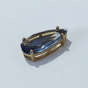 PINGENTE NO BRUTO PRONTA PARA O BANHO - PINGENTE COM BASE EM ALTA FUSÃO E ZIRCÔNIA LILÁS 10X22MM - PESO TOTAL 2,6GR - BRU24523