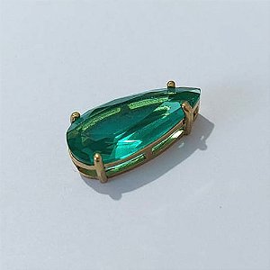 PINGENTE NO BRUTO PRONTA PARA O BANHO - PINGENTE COM BASE EM ALTA FUSÃO E ZIRCÔNIA VERDE 10X22MM - PESO TOTAL 2,6GR - BRU24524