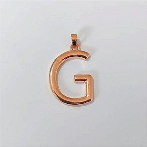 PINGENTE NO BRUTO PRONTO PARA O BANHO - (CRIS) . (CX.155) PINGENTE LETRA " G " 25MM - PESO 3GR - BRU24526