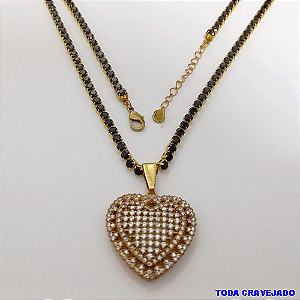 DUPLICADO - SHOCKER NO BRUTO PRONTO PARA O BANHO (COM PINGENTE TODO CRAVEJADO )(CX154)- TAMANHO 40CM+EXTENSOR - LARGURA 3MM - 60% LATÃO+ZIRCONIA - BRU24370