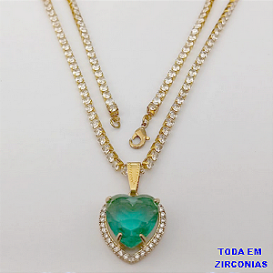 SHOCKER NO BRUTO PRONTO PARA O BANHO (COM PINGENTE TODO CRAVEJADO )(PINGENTE 15X15MM)- TAMANHO 40CM+EXTENSOR - LARGURA 3MM - 60% LATÃO 40% ZIRCONIA (peso total 10.5gr)- BRU24378