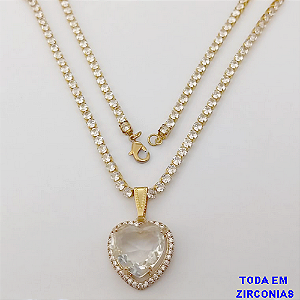 SHOCKER NO BRUTO PRONTO PARA O BANHO (COM PINGENTE TODO CRAVEJADO )(PINGENTE 15X15MM)- TAMANHO 40CM+EXTENSOR - LARGURA 3MM - 60% LATÃO 40% ZIRCONIA (peso total 10.5gr)- BRU24379