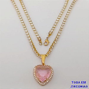 SHOCKER NO BRUTO PRONTO PARA O BANHO (COM PINGENTE TODO CRAVEJADO )(PINGENTE 15X15MM)- TAMANHO 40CM+EXTENSOR - LARGURA 3MM - 60% LATÃO 40% ZIRCONIA (peso total 10.5gr)- BRU24383