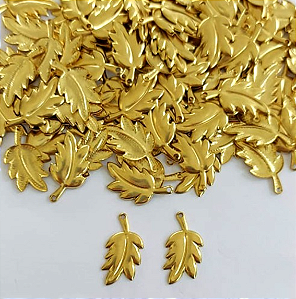 ACESSORIO NO BRUTO PRONTO PARA O BANHO(CX154) (5078) Ramo De Folha Organica 19mm C/ Furo Encima - BRU24388