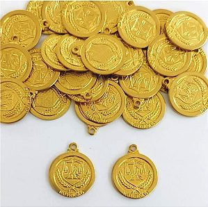 ACESSORIO NO BRUTO PRONTO PARA O BANHO(CX154) (2505) Pingente Redondo 15mm Profissao Nutriçao)- BRU24392