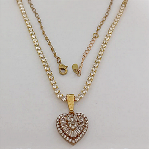 SHOCKER NO BRUTO PRONTO PARA O BANHO(CX154) (COM PINGENTE TODO CRAVEJADO )(PINGENTE 1,5CM)- TAMANHO 40CM+EXTENSOR - LARGURA 3MM - 60% LATÃO 40% ZIRCONIA (peso total 8.3gr)- BRU24398