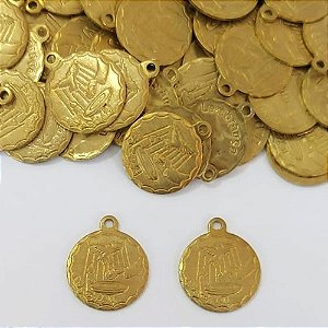 ACESSÓRIO NO BRUTO PRONTO PARA O BANHO - (3.1620A1 (CX.72) PINGENTE REDONDO ESPÍRITO SANTO 15MM COM UMA ARGOLINHA - COMPOSIÇÃO: 100% LATÃO - PESO TOTAL 0,8GR - BRU24430