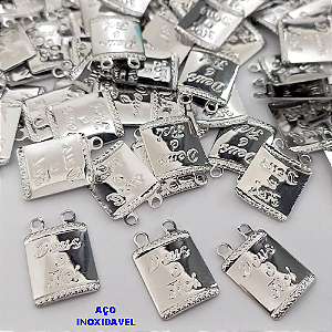 ACESSORIO NO AÇO INOXIDAVEL(i-0914)- ACESSORIO PARA ESCAPULARIO(CX155)( VENDA POR UNIDADE) -Escapulário pequeno 9 x 11 mm - Deus é Fie - AÇO0329