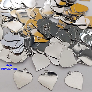 ACESSORIO NO AÇO INOXIDAVEL PARA GRAVAÇÃO ( i-1291)- ACESSORIO (CX155)( VENDA POR UNIDADE) -Coração cheio reto 1,2mm- AÇO0333