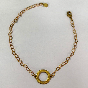 PULSEIRA NO BRUTO PRONTO PARA O BANHO(PESO 1.8GR (100% LATÃO)(4455) COM FECHO LAGOSTA-TAMANHO 18CM+ESTENSOR(Red 15mm Entrego/confio/aceito/agradeço ")BRU24440