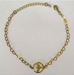 PULSEIRA NO BRUTO PRONTO PARA O BANHO(PESO 1.8GR (100% LATÃO)(1991) COM FECHO LAGOSTA-TAMANHO 18CM+ESTENSOR( Red 12mm Vaz C/ Espirit Santo")BRU24444