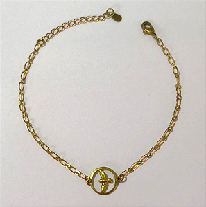 PULSEIRA NO BRUTO PRONTO PARA O BANHO(PESO 1.8GR (100% LATÃO)(1991) COM FECHO LAGOSTA-TAMANHO 18CM+ESTENSOR( Red 12mm Vaz C/ Espirit Santo ")BRU24459