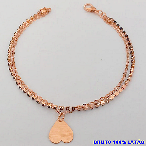 PULSEIRA NO BRUTO PRONTO PARA O BANHO(CX155)(COM CORRENTE DUPLA SENDO UMA DE CRISTAL NEGRO) PESO 2.9GR(TAMANHO 18CM) BRU24467
