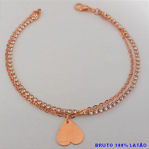 PULSEIRA NO BRUTO PRONTO PARA O BANHO(CX155)(COM CORRENTE DUPLA SENDO UMA DE CRISTAL ) PESO 2.9GR(TAMANHO 18CM) BRU24468