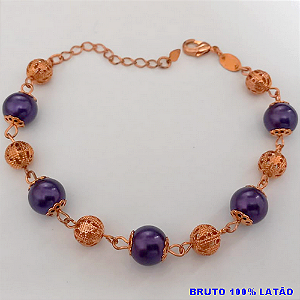 PULSEIRA NO BRUTO PRONTO PARA O BANHO(CX155)(COM CORRENTE SIMPLES E DELICADA COM PEROLA CASTROADA ) PESO 2.2GR(TAMANHO 18CM) BRU24471