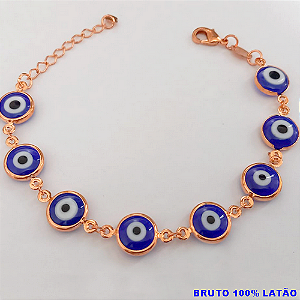 PULSEIRA NO BRUTO PRONTO PARA O BANHO(CX155)(COM CORRENTE SIMPLES COM OLHO GREGO ) PESO 7.6GR(TAMANHO 18CM) BRU24472