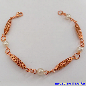 PULSEIRA NO BRUTO PRONTO PARA O BANHO(CX155)(COM CORRENTE SIMPLES TODA TRASBALHADA ) PESO 5.2GR(TAMANHO 18CM) BRU24473