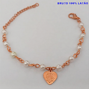 PULSEIRA NO BRUTO PRONTO PARA O BANHO(CX155)(COM CORRENTE SIMPLES E DELICADA COM PEROLAS) PESO 3.3GR(TAMANHO 18CM) BRU24481