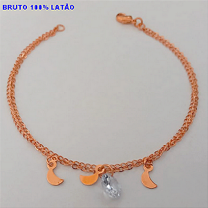 DUPLICADO - PULSEIRA NO BRUTO PRONTO PARA O BANHO(CX155)(COM CORRENTE SUPLA E DELICADA DUPLA ) PESO 2.2GR(TAMANHO 18CM) BRU24484