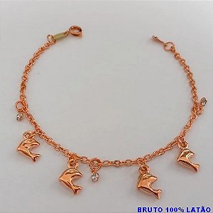 PULSEIRA NO BRUTO PRONTO PARA O BANHO(CX156) PULSEIRA SIMPLES E DELICADA COM PENDURICALHOS ) PESO 2.8GR (TAMANHO 18CM) BRU24497