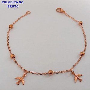 PULSEIRA NO BRUTO PRONTO PARA O BANHO(CX156) PULSEIRA COM CORRENTE SIMPLES E DELICADA) PESO 1,6GR (TAMANHO 18CM) BRU24560