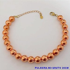 DUPLICADO - PULSEIRA NO BRUTO PRONTO PARA O BANHO(CX156) PULSEIRA COM CORRENTE INTERNA E BOLAS DE 6MM) PESO 5,9GR (TAMANHO 20CM) BRU24566