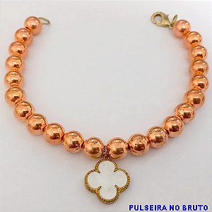 PULSEIRA NO BRUTO PRONTO PARA O BANHO(CX156) PULSEIRA COM CORRENTE INTERNA E BOLAS DE 6MM E VAN CLEFF DE RESINA) PESO 7,2GR (TAMANHO 20CM) BRU24574