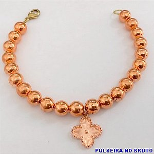 PULSEIRA NO BRUTO PRONTO PARA O BANHO(CX156) PULSEIRA COM CORRENTE INTERNA E BOLAS DE 6MM E VAN CLEFF DE RESINA) PESO 7,2GR (TAMANHO 20CM) BRU24575