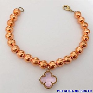 PULSEIRA NO BRUTO PRONTO PARA O BANHO(CX156) PULSEIRA COM CORRENTE INTERNA E BOLAS DE 6MM E VAN CLEFF DE RESINA) PESO 7,2GR (TAMANHO 20CM) BRU24576