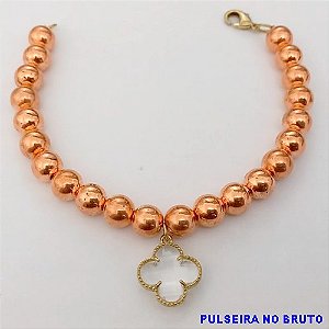 PULSEIRA NO BRUTO PRONTO PARA O BANHO(CX156) PULSEIRA COM CORRENTE INTERNA E BOLAS DE 6MM E VAN CLEFF DE RESINA) PESO 7,2GR (TAMANHO 20CM) BRU24578