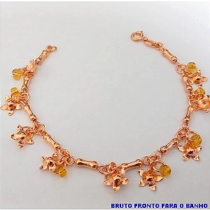 PULSEIRA NO BRUTO PRONTO PARA O BANHO(CX157) PULSEIRA COM CORRENTE TODA TRABALHADA COM BASTANTE BADULAQUE) PESO 6.6GR (TAMANHO 20CM) BRU24582