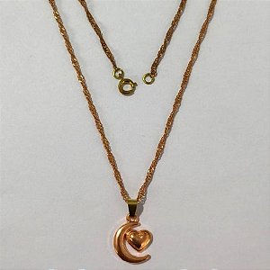 GARGANTILHA NO BRUTO PRONTO PARA O BANHO(CX157) COM CORRENTE NO LATÃO ( 45CM ) PESO 3.2GR (BRU24599