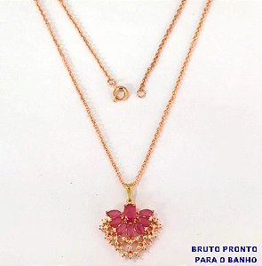 GARGANTILHA NO BRUTO PRONTO PARA O BANHO(CX158)- GARGANTILHA CORRENTE VENEZIANA 45CM - COM O PINGENTE COM PINGENTE TODO CRAVEJADO 2X2CM- PESO TOTAL 5.6GR - BRU24645