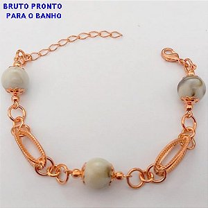 PULSEIRA NO BRUTO PRONTO PARA O BANHO(CX158)- PULSEIRA DELICADA 12MM EM PORCELANA- TAMANHO 18CM- PESO TOTAL 10,6GR - BRU24657