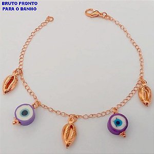 PULSEIRA NO BRUTO PRONTO PARA O BANHO(CX160)- PULSEIRA SIMPLES E DELICADA / TAMANHO 18CM- PESO TOTAL 1.7GR - BRU24705