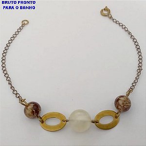 PULSEIRA NO BRUTO PRONTO PARA O BANHO(CX160)- PULSEIRA SIMPLES E DELICADA COM BOLAS EM RESINA )- PESO TOTAL 2.4GR - BRU24733
