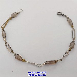 PULSEIRA NO BRUTO PRONTO PARA O BANHO(CX161)- PULSEIRA SIMPLES E DELICADA COM RESINA / TAMANHO 18CM / - PESO TOTAL 2.6GR - BRU24759