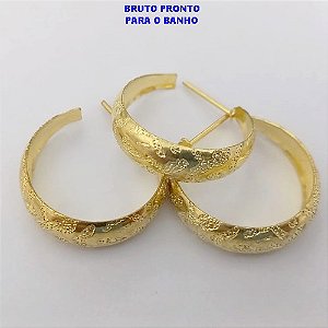 BRINCO NO BRUTO PRONTO PARA O BANHO(CX161)- BRINCO DE ARGOLA DE 2CM (100% LATÃO)/ - PESO TOTAL 2.6GR - BRU24766