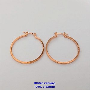 BRINCO NO BRUTO PRONTO PARA O BANHO(CX161)- BRINCO NO BRUTO 100% LATÃO BRINCO DE ARGOLA(TAMANHO 3CM)/ - PESO TOTAL 3.3GR - BRU24787