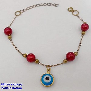 PULSEIRA NO BRUTO PRONTO PARA O BANHO(CX162)- PULSEIRA SIMPLES E DELICADA / TAMANHO 18CM+EXTENSOR - PESO TOTAL 3.5GR - BRU24798