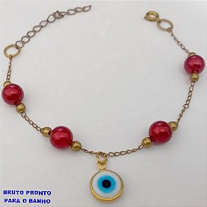 PULSEIRA NO BRUTO PRONTO PARA O BANHO(CX162)- PULSEIRA SIMPLES E DELICADA / TAMANHO 18CM+EXTENSOR - PESO TOTAL 3.5GR - BRU24799