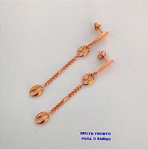 BRINCO NO BRUTO PRONTO PARA O BANHO(CX162)- BRINCO NO BRUTO PRONTO PARA O BANHO - 100% LATÃO -COM BASE DE GOTA COM CORRENTE E ELLO DE CORRENTE - PESO TOTAL 2.5GR - BRU24805