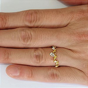 ANEL NO BRUTO PRONTO PARA O BANHO - ANEL CRAVEJADO COM ZIRCÔNIAS - PESO MÉDIO 1,2R - COMPOSIÇÃO: LATÃO / ZIRCÔNIA - ANEL000518