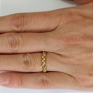 ANEL NO BRUTO PRONTO PARA O BANHO - ANEL COM MICRO ZIRCÔNIAS - PESO MÉDIO 1,3R - COMPOSIÇÃO: LATÃO / ZIRCÔNIA - ANEL000523